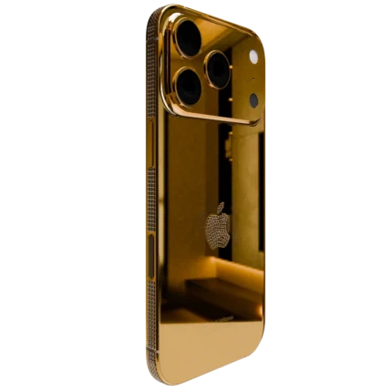 24k Gold iPhone 17 Pro and Pro Max Crystal Bezel Logo.webp